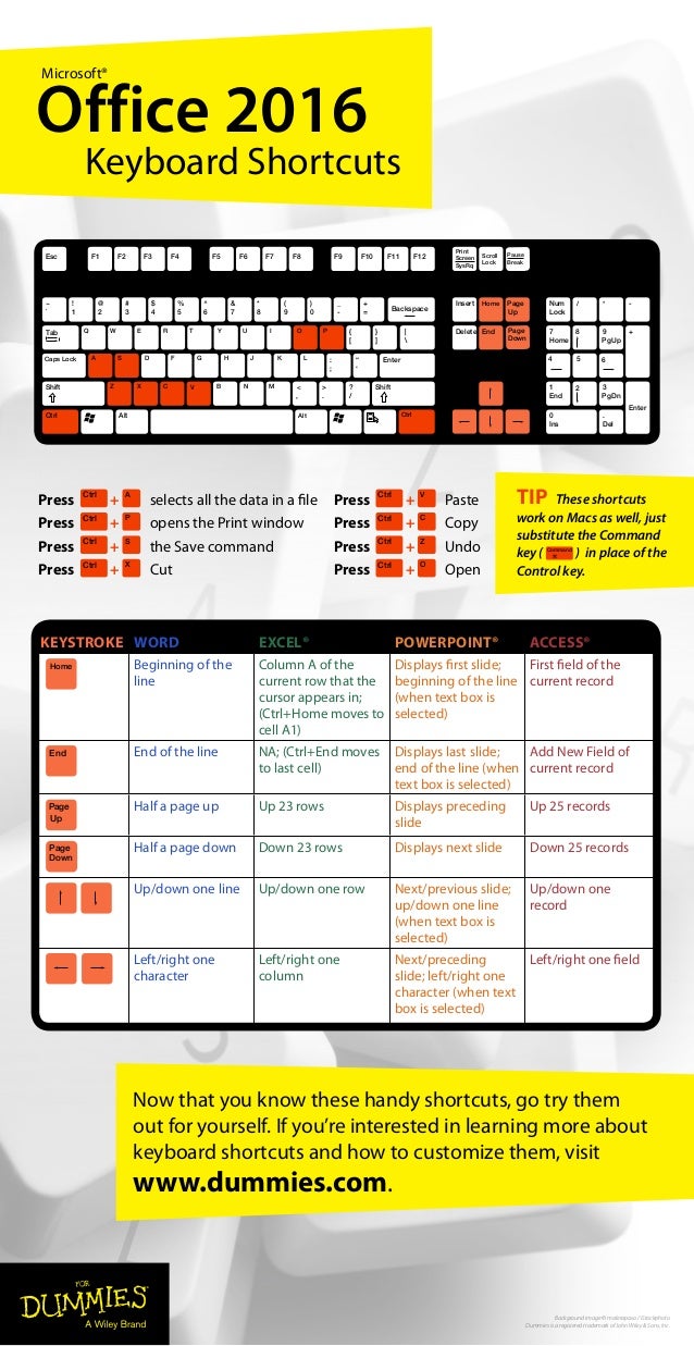 Office 2016 Keyboard Shortcuts