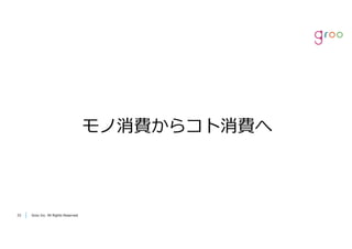 Groo Inc. All Rights Reserved3333 Groo Inc. All Rights Reserved
モノ消費からコト消費へ
 