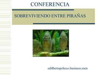 CONFERENCIA
SOBREVIVIENDO ENTRE PIRAÑAS
edilbertopcheco.business.men
 