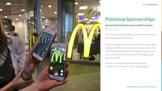 UNDERSTAND TODAY. SHAPE TOMORROW. 29
Pokéstop Sponsorships
Sponsored-locations business model for games
Explore Sign
Franc...