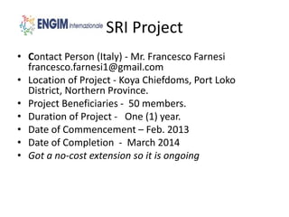 1609 - Experiences Introducing the System of Rice Intensification (SRI) to Resource-Limited Farmers in Sierra Leone
