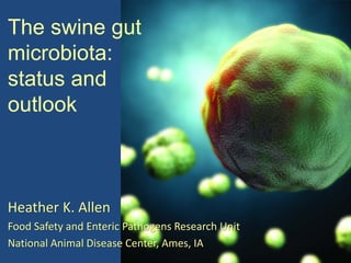 Heather K. Allen
Food Safety and Enteric Pathogens Research Unit
National Animal Disease Center, Ames, IA
The swine gut
microbiota:
status and
outlook
 