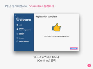 #일단 설치해봅시다! SourceTree 설치하기
54
다시 로그인창 열고 로그인 하시면 됩니다
 