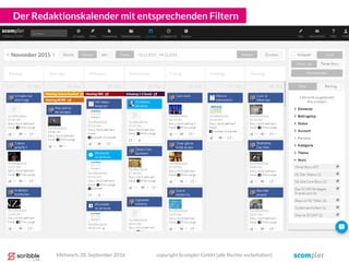 Der Redaktionskalender mit entsprechenden Filtern
Mittwoch, 28. September 2016 copyright Scompler GmbH (alle Rechte vorbehalten)
 
