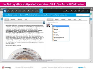 Im Beitrag alle wichtigen Infos auf einen Blick: Der Text mit Diskussion
Mittwoch, 28. September 2016 copyright Scompler GmbH (alle Rechte vorbehalten)
 
