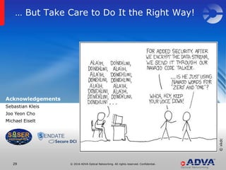© 2016 ADVA Optical Networking. All rights reserved. Confidential.2929
… But Take Care to Do It the Right Way!
©xkdc
Acknowledgements
Sebastian Kleis
Joo Yeon Cho
Michael Eiselt
 