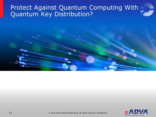 © 2016 ADVA Optical Networking. All rights reserved. Confidential.1313
Protect Against Quantum Computing With
Quantum Key ...