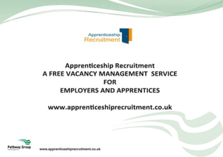 #

#
# #

##

#
##
#

#

#

#

#

#

www.apprenticeshiprecruitment.co.uk

#

 