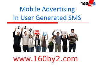 Mobile Advertisingin User Generated SMS www.160by2.com 