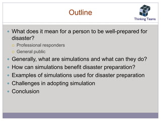 Use of Virtual Simulation for Emergency Preparedness | PDF