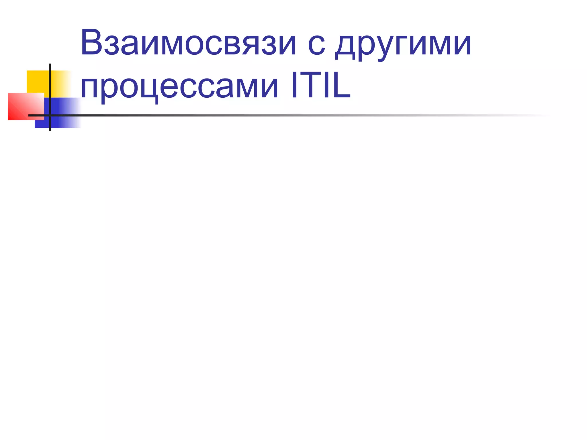 Взаимосвязи с другими
процессами ITIL

 