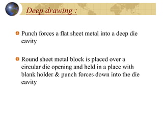 Deep Drawin Sheet Metal Forming Process Presentation | PPT
