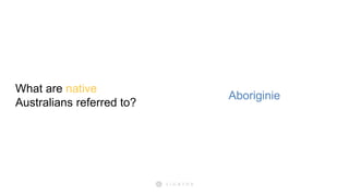 What are native
Australians referred to?
Aboriginie
 