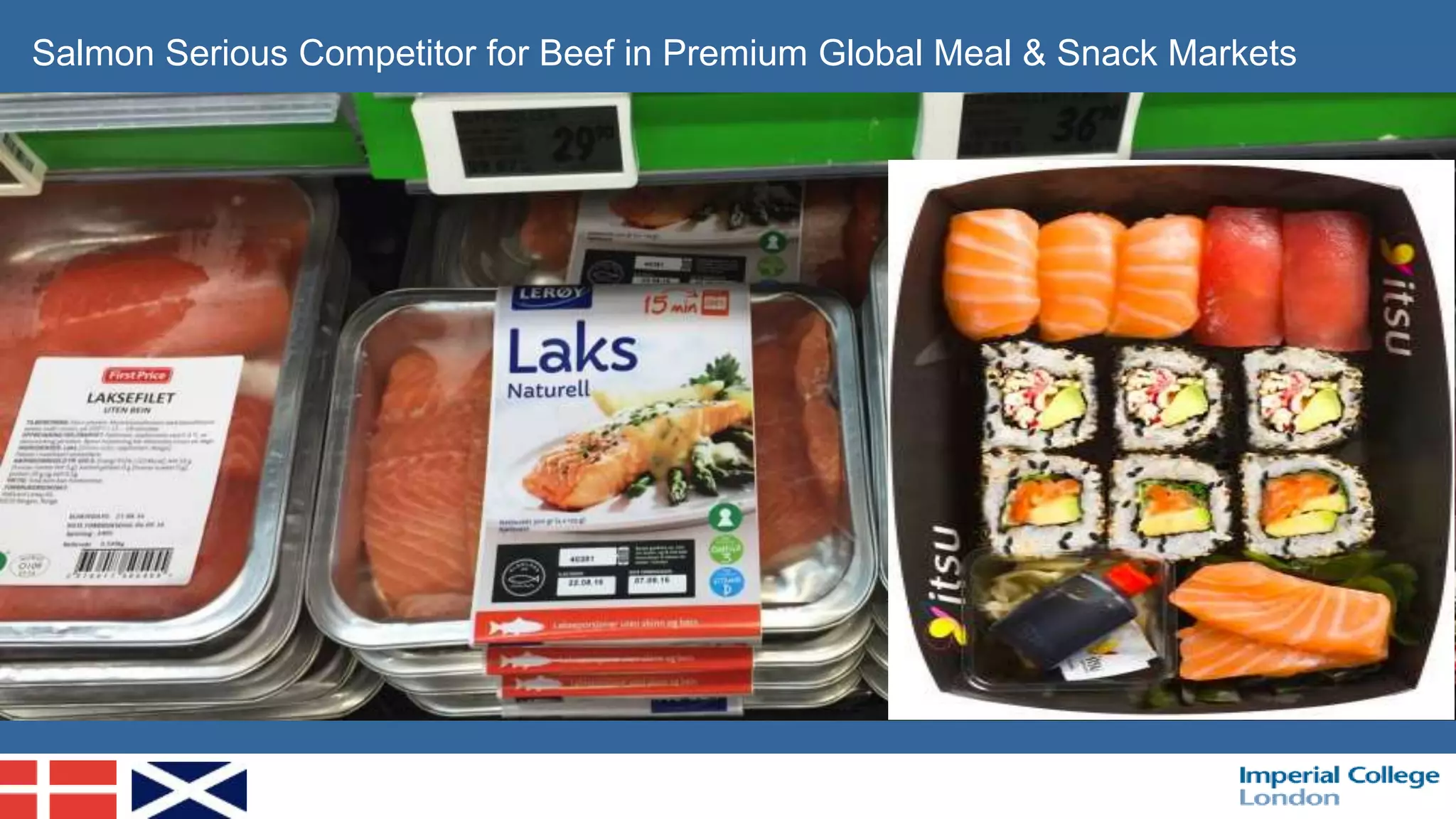 Salmon Serious Competitor for Beef in Premium Global Meal & Snack Markets
 