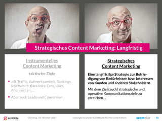 Strategisches
Content Marketing
Eine langfristige Strategie zur Befrie-
digung von Bedürfnissen bzw. Interessen
von Kunden...