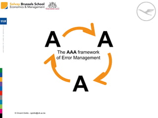 © Vincent Giolito - vgiolito@ulb.ac.be
The AAA framework
of Error Management
A A
A
 