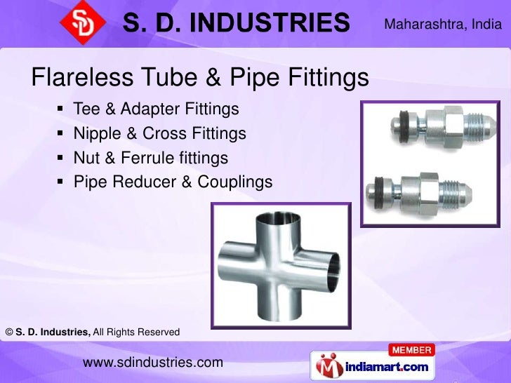 Flareless Tube Fittings by S. D. Industries Mumbai