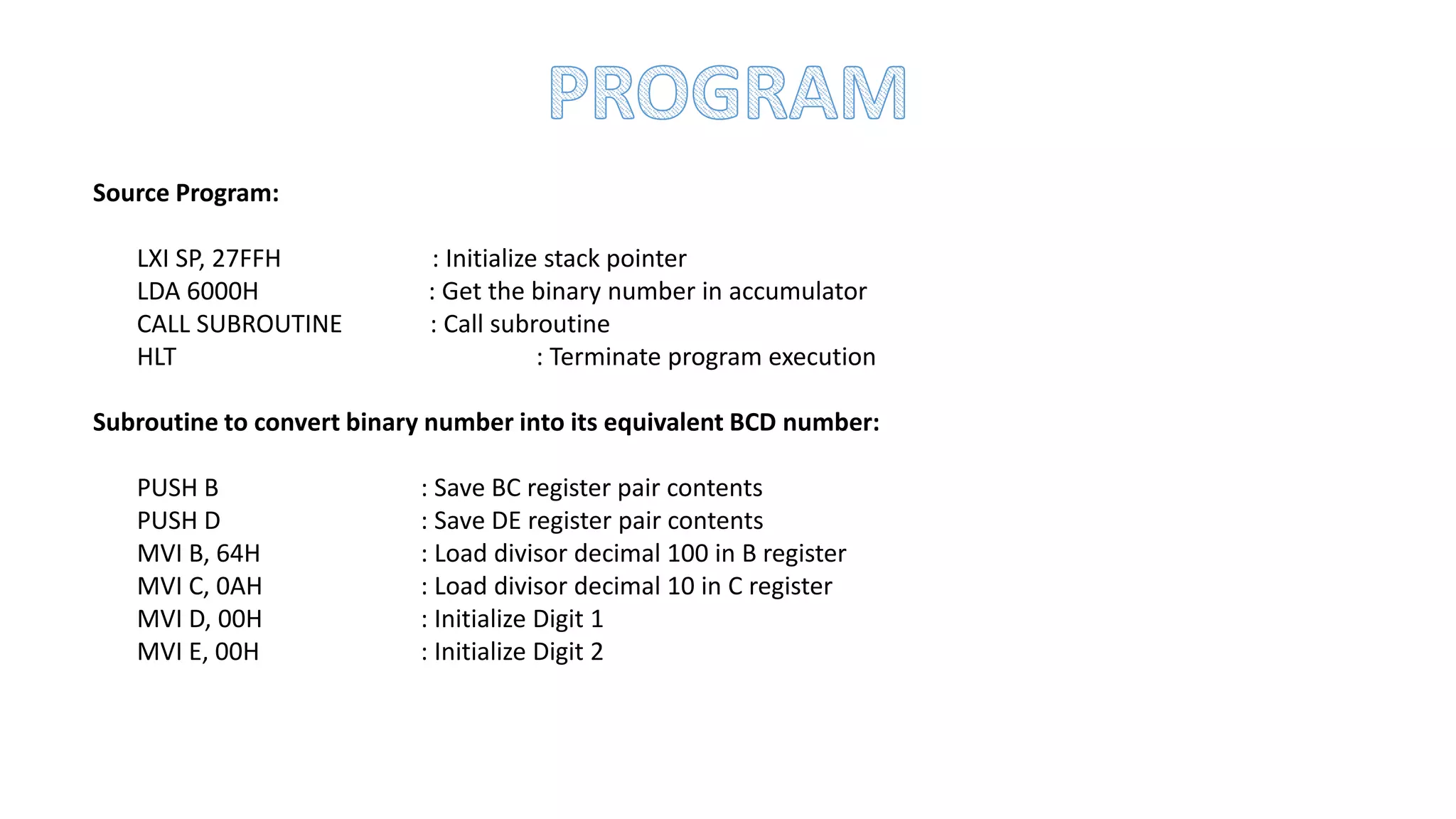 Code Conversion in 8085 Microprocessor | PPTX | Programming Languages ...