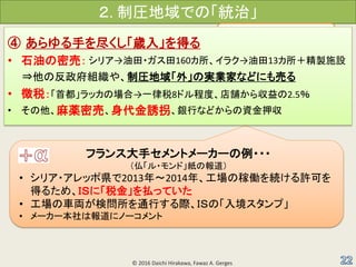 . ƈRǤΡyΡ
? 2016 Daichi Hirakawa, Fawaz A. Gerges
2015Ȥ20|ɥ롹
⥹Σɣӎֲ
ե󥹴֥ȥ``???
?ɡΈ
? ꥢ?åݱh2013ꡫ2014ꡢμڃPASɤ
ä뤿ᡢɣӤˡ˰𡹤BäƤ
? ܇IʆͨФHɣӤΡ뾳ס
? ``ψ˥Ω`
 ֤򾡤r롹ä
? ʯͤ܉ӣ ꥢ?160饯13uʩO
?ηM䡢ƈR⡹ΌgIҤʤɤˤӤ
? ˰׶åΈϡһ˰8ɥ̶ȡn酧2.5
? a܉ӡTաyФʤɤYѺ
 
