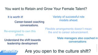 11
You want to Retain and Grow Your Female Talent?
©2015QUALTRICSLLC.
It is worth it! Variety of successful role
models ah...