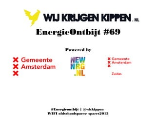 EnergieOntbijt #69
Powered by
#Energieontbijt | @wkkippen
WIFI oldschoolspaces- spaces2013
 