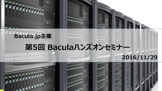 Bacula.jp主催
第5回 Baculaハンズオンセミナー
2016/11/29
 