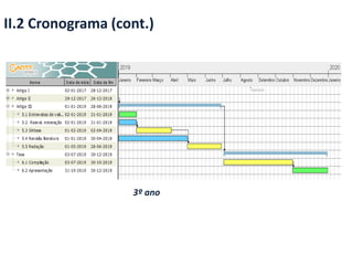 II.2 Cronograma (cont.)
3º ano
 