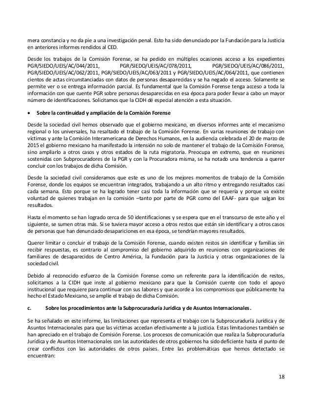 Audiencia sobre la Desaparición Forzada en México Audiencia sobre la Desaparición Forzada en México