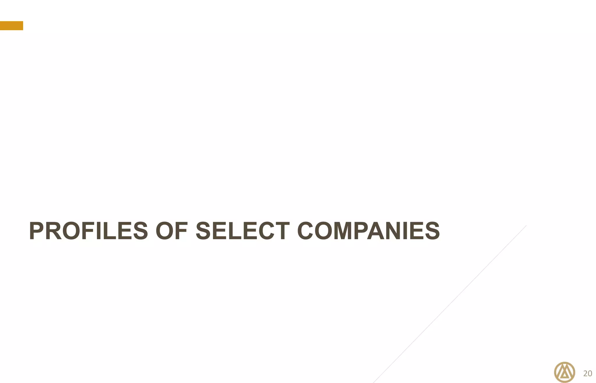 20
PROFILES OF SELECT COMPANIES
 