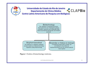Universidade do Estado do Rio de Janeiro
         Departamento de Clínica Médica
Centro Latino Americano de Pesquisa em Biológicos




                  mirhelen@ufscar.br                6
 