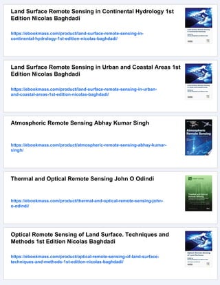 Advances in Remote Sensing Technology and the Three Poles 1st Edition ...