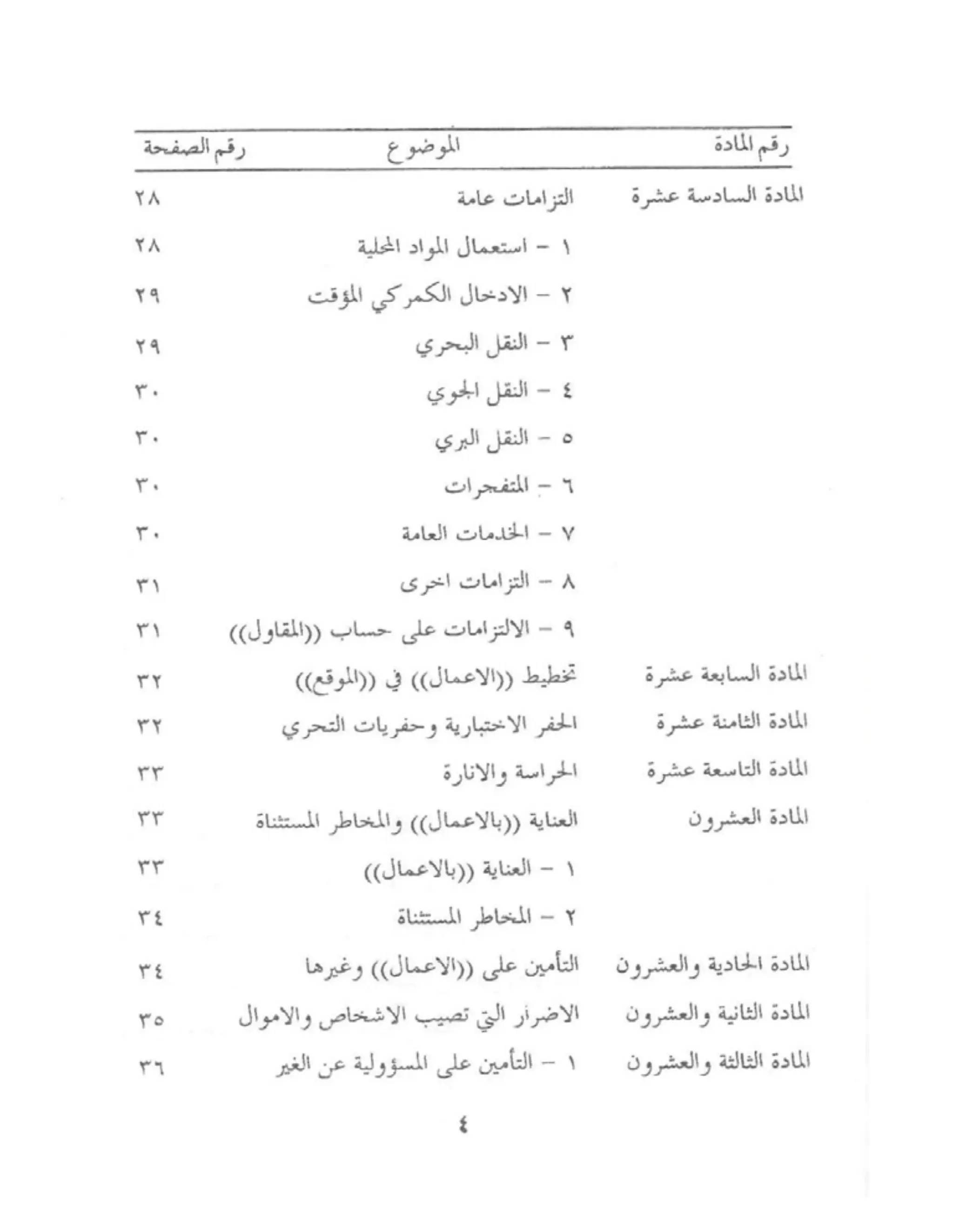 الشروط العامة لمقاولات اعمال الهندسة المدنية