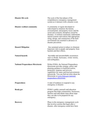 Comprehensive Hazard Mitigation and Preparedness for Emergency ...