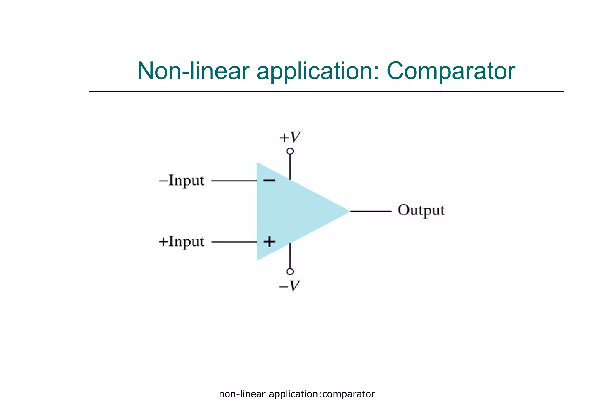non-linear application:comparator
Non-linear application: Comparator
 