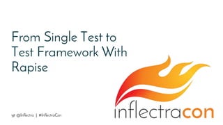 From Single Test to
Test Framework With
Rapise
@Inflectra | #InflectraCon
 