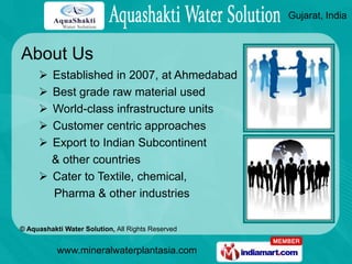 Mineral Water Plant by Aquashakti Water Solution Ahmedabad