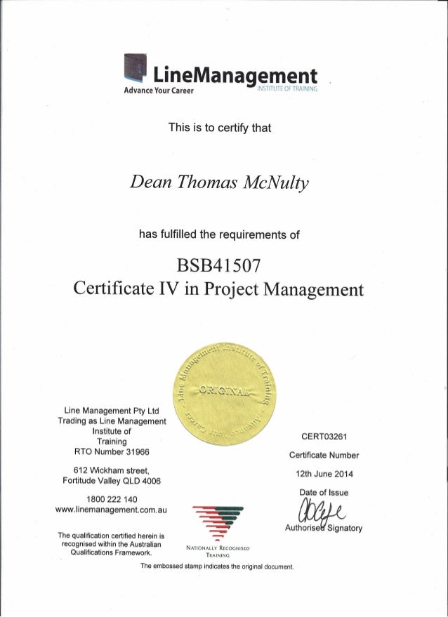 certificate iv in project management