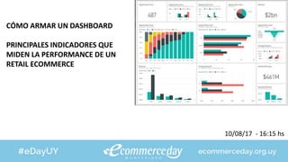 CÓMO ARMAR UN DASHBOARD
PRINCIPALES INDICADORES QUE
MIDEN LA PERFORMANCE DE UN
RETAIL ECOMMERCE
10/08/17 - 16:15 hs
 