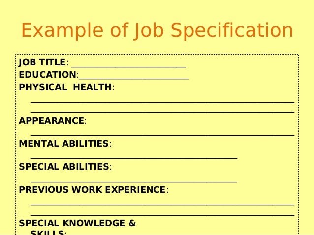job spec example