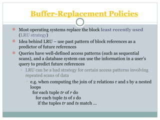 Buffer Pool Using Lru Replacement Example storage & file strucure in dbms | PPT