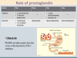 Role of prostaglandin
 