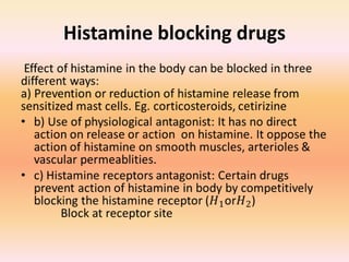 Histamine blocking drugs
 