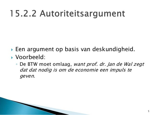 Argumentatie Op Basis Van Autoriteit