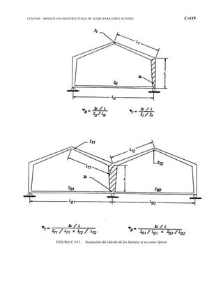 COVENIN – MINDUR 1618-98 ESTRUCTURAS DE ACERO PARA EDIFICACIONES C-119
FIGURA C-19.1. Ilustración del cálculo de los factores ψ en casos típicos
 