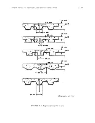 COVENIN – MINDUR 1618-98 ESTRUCTURAS DE ACERO PARA EDIFICACIONES C-191
FIGURA C-28.2 Requisitos para soportes de acero
 