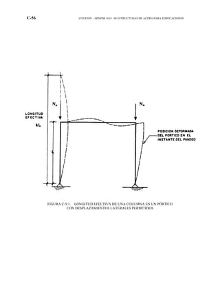 C-56 COVENIN – MINDIR 1618 –98 ESTRUCTURAS DE ACERO PARA EDIFICACIONES
FIGURA C-9.1. LONGITUD EFECTIVA DE UNA COLUMNA EN UN PÓRTICO
CON DESPLAZAMIENTOS LATERALES PERMITIDOS
 