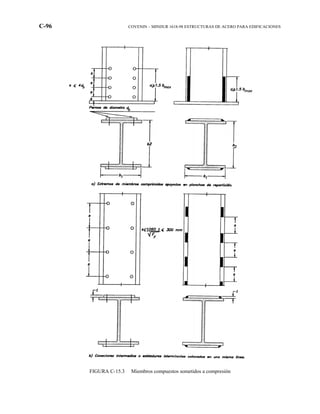 C-96 COVENIN – MINDUR 1618-98 ESTRUCTURAS DE ACERO PARA EDIFICACIONES
FIGURA C-15.3 Miembros compuestos sometidos a compresión
 
