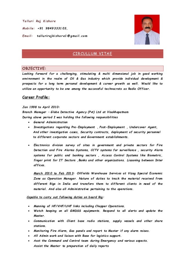 c v of raj kishore for the post of radio officer 15 10 2013 1 1 warehouse security officer resumes