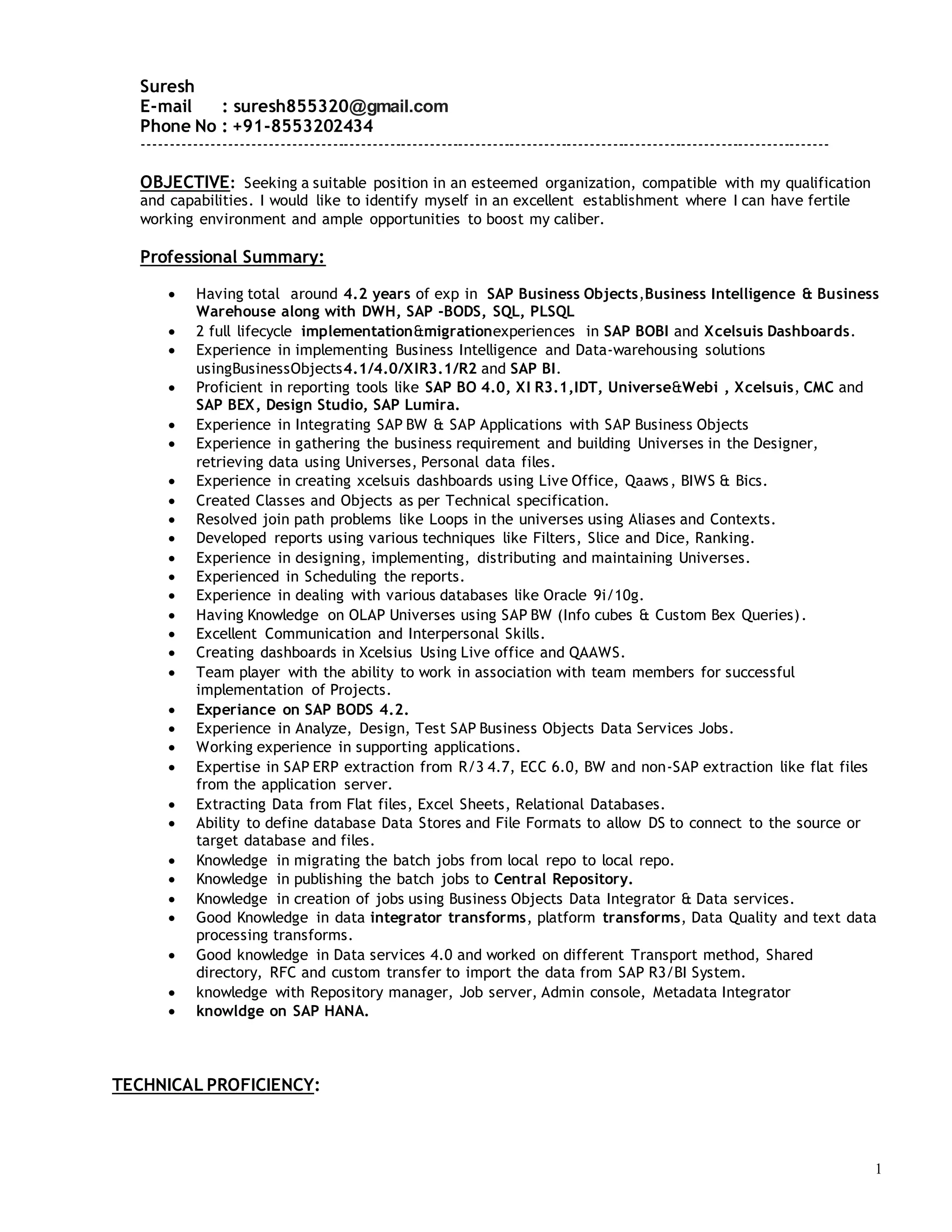 SAP BO and BODS_4+ years of exp PDF