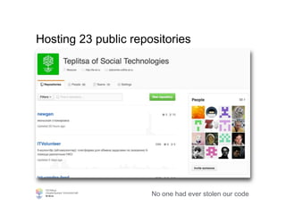 No one had ever stolen our code
Hosting 23 public repositories
 